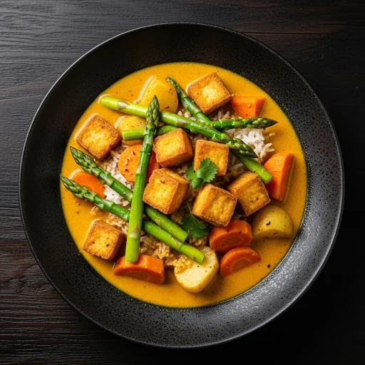 M1 Spargel Curry mit Crispy Tofu